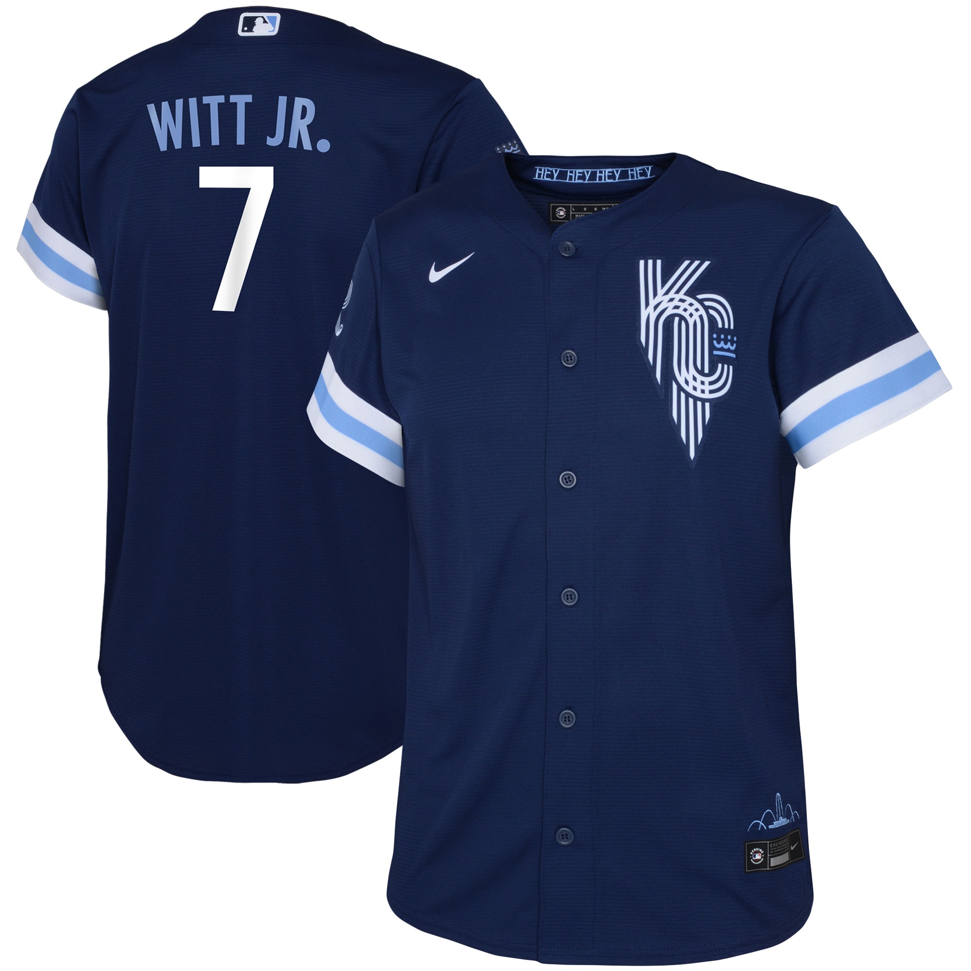 Toddler Kansas City Royals Bobby Witt Jr. Navy 2022 City Connect Replica Player Jersey