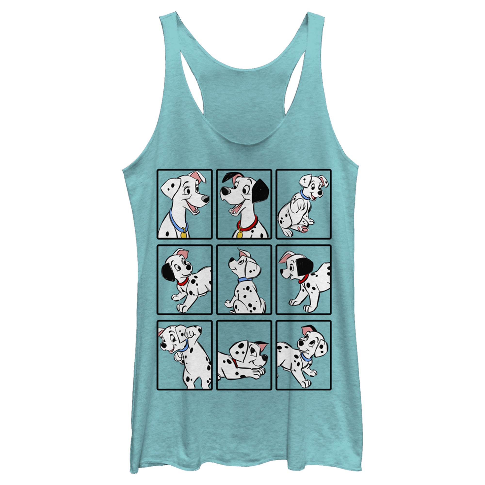 Women’S One Hundred And One Dalmatians Family Grid Racerback Tank Top