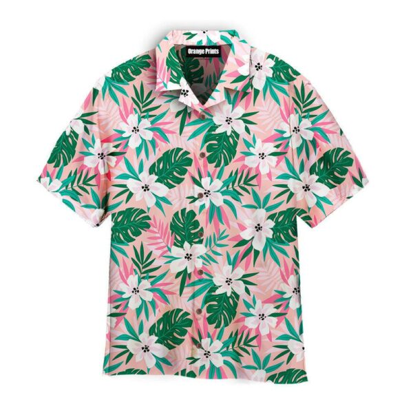 Flower On Pink Tropical Pattern Hawaii Shirt For Men Women Ha84216