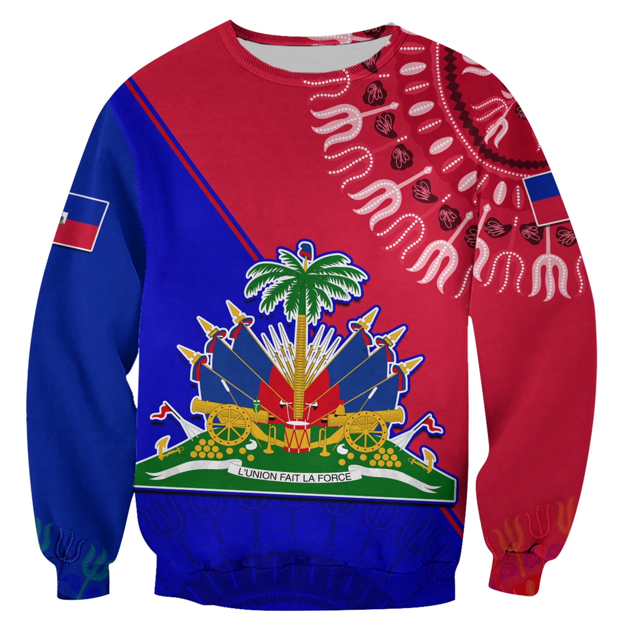 Haiti Sweatshirt Haiti Flag Dashiki Simple Style Lt14