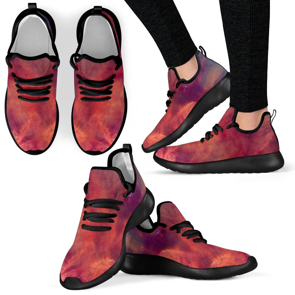 Abstract Nebula Cloud Galaxy Space Print Mesh Knit Shoes