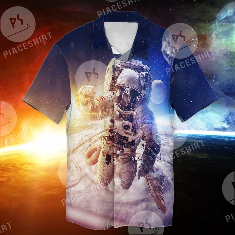 Astronaut In Outer Space 3D Full Print Hawaiian Shirt