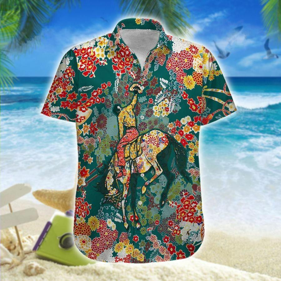 Hawaii Aloha Shirts Funny Rodeo Cowboy Flowers Ha109170