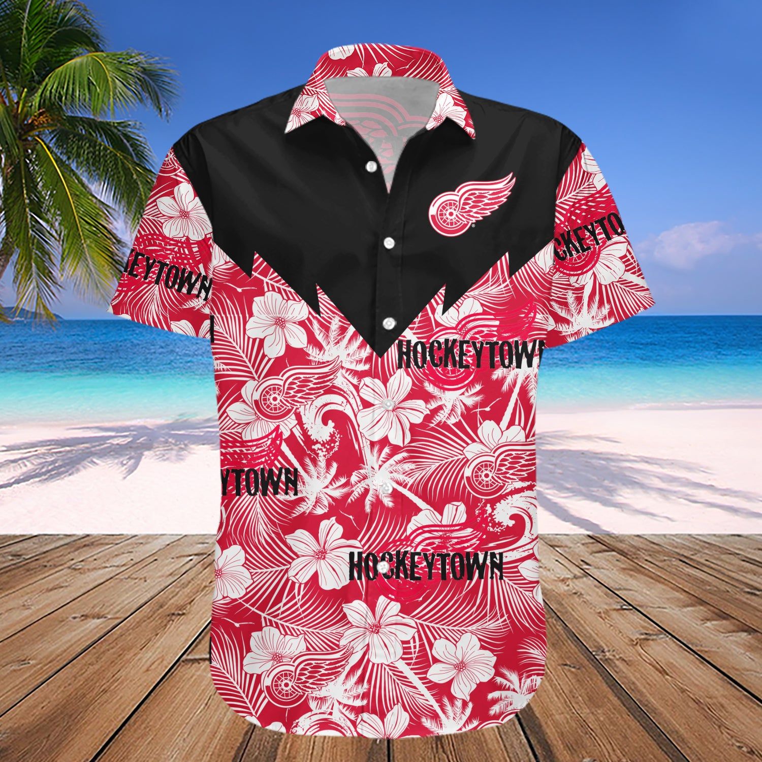 Detroit Red Wings Hawaii Shirt Tropical Seamless- Nhl