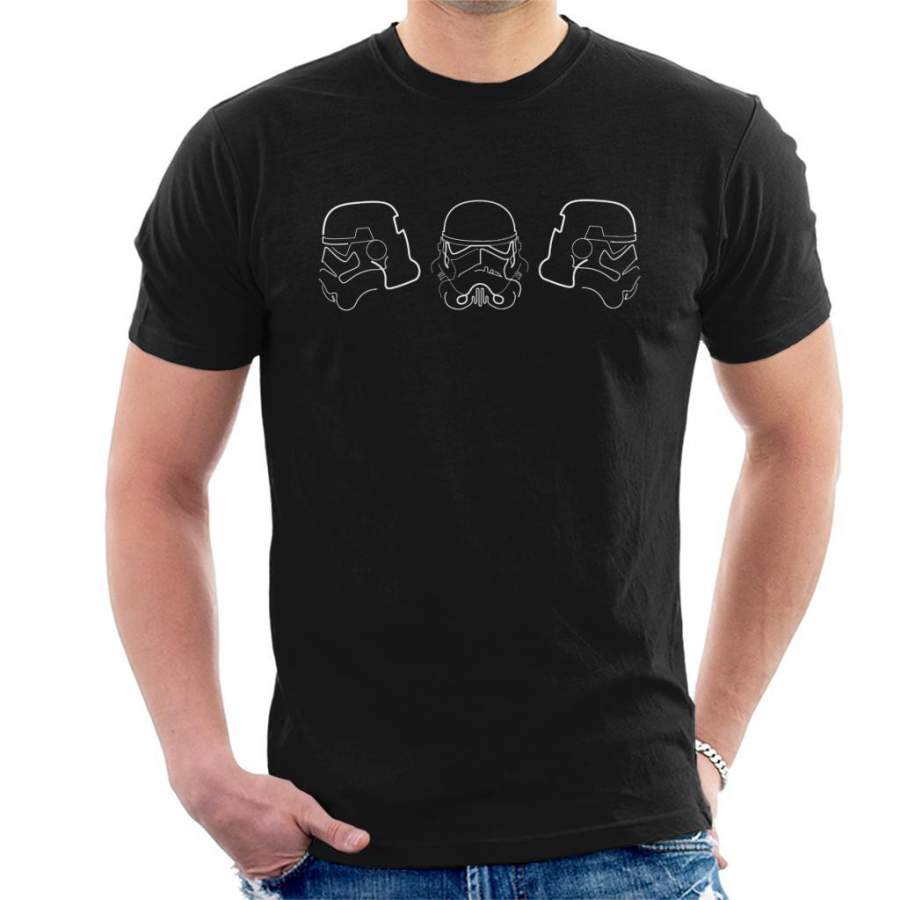 Original Stormtrooper Line Art Silhouette Trio Men’s T-Shirt
