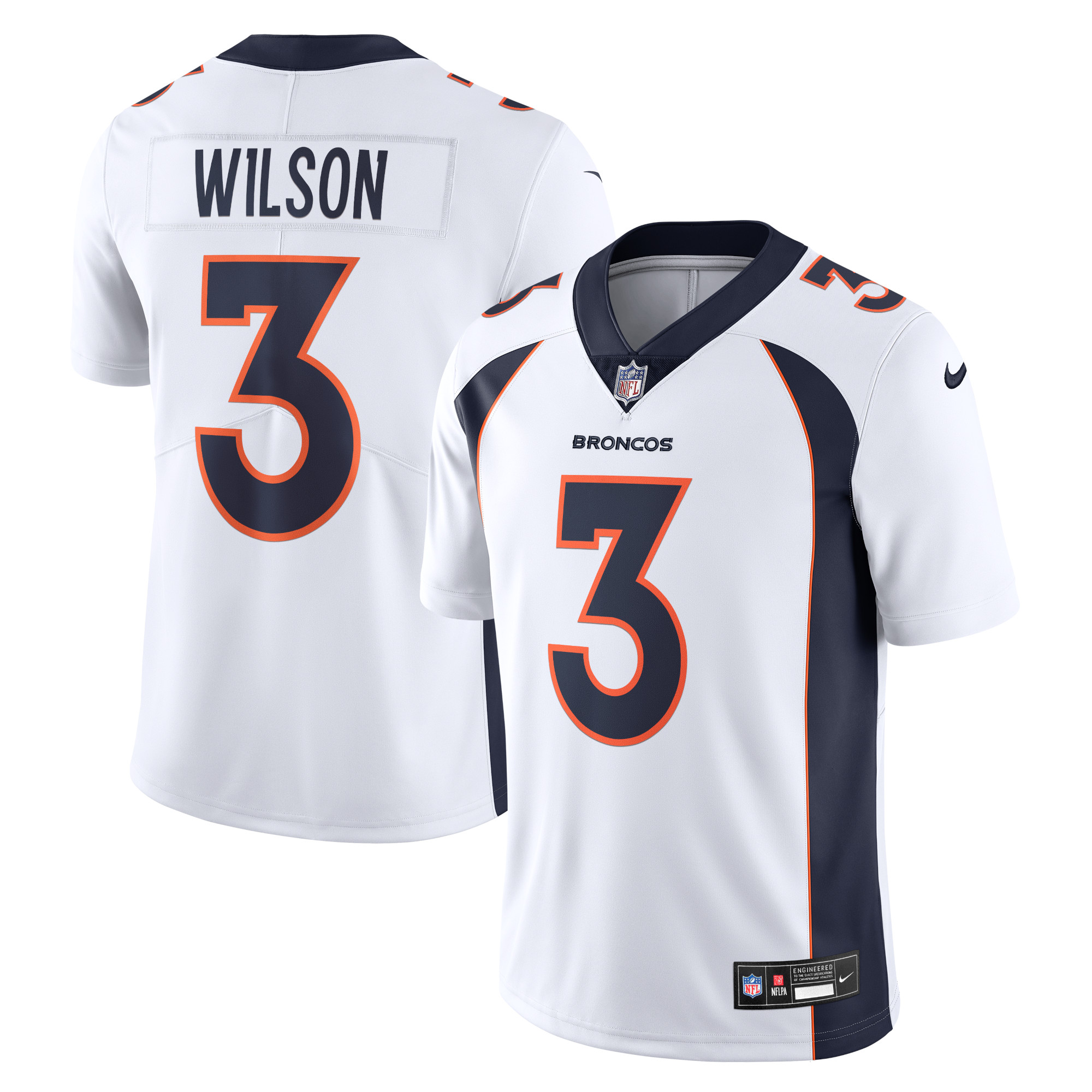 Men’s Denver Broncos Russell Wilson White  Vapor Untouchable Limited Jersey