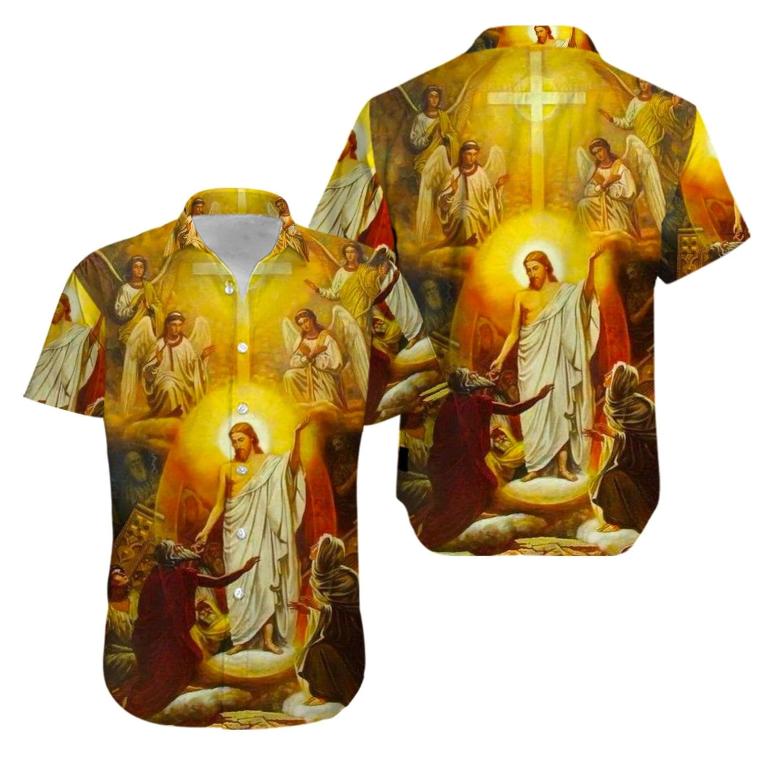 Christ Harrowing Of Hell Unisex Hawaii Aloha Shirt Kv Ha66824