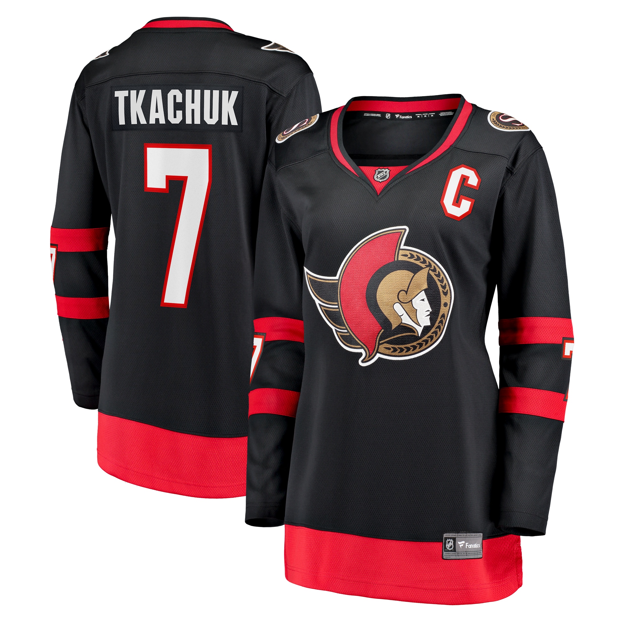 Brady Tkachuk Ottawa Senators Branded Women's Home Breakaway Player Jersey – Black