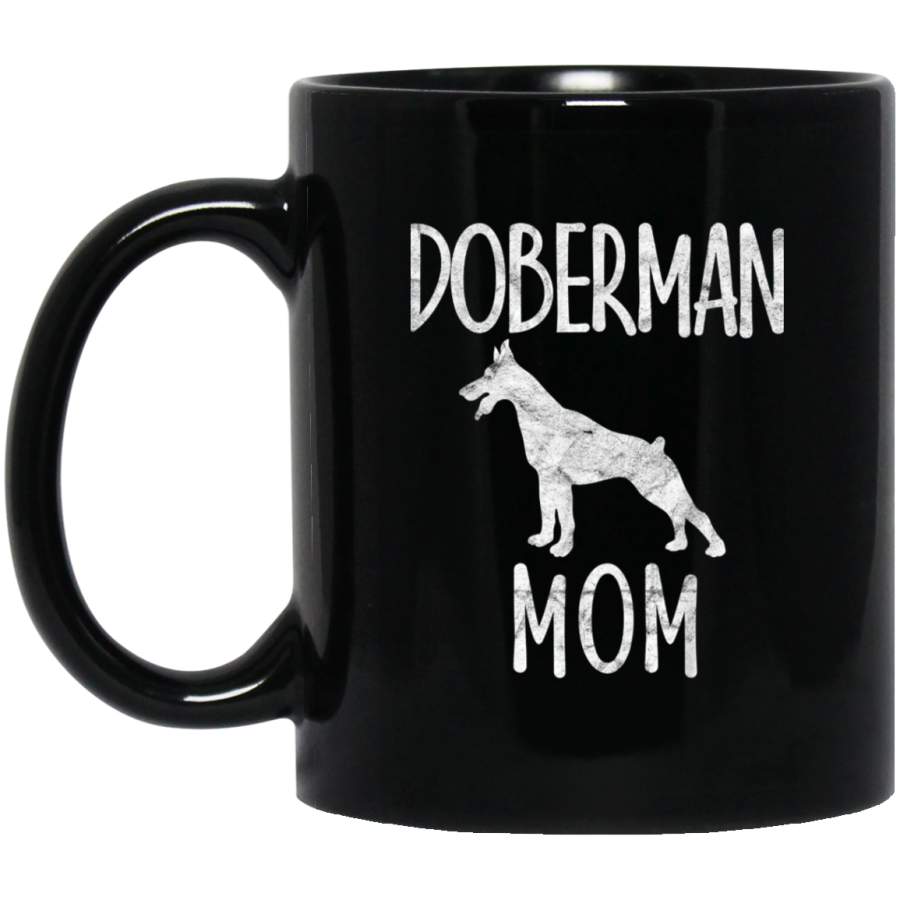 Vintage Doberman Mom Gift Dog Owner Pinschers Dobie Mother 11 oz 15 oz Mug Black