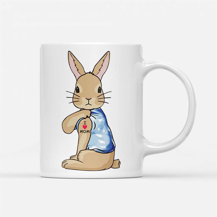 Bunny I Love Mom Tattoo – White Mug