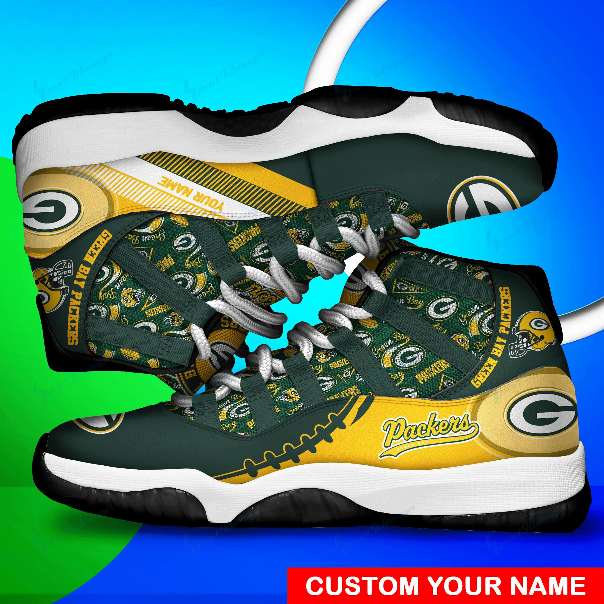 Green Bay Packers Personalized Ajd11 Sneakers Bg161