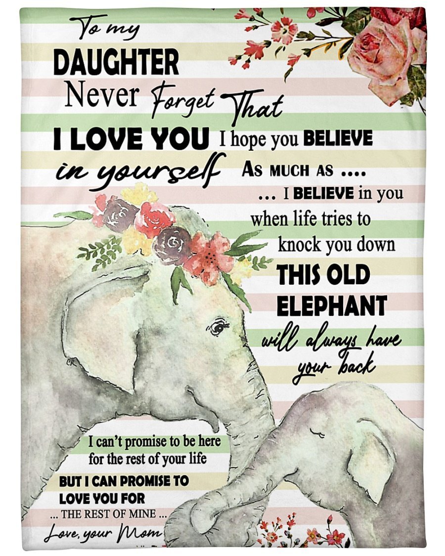 Pallet Elephant Mom To Daughter Never Forget Personalized Custom Name Text Fleece Blanket Print 3D, Unisex, Kid, Adult