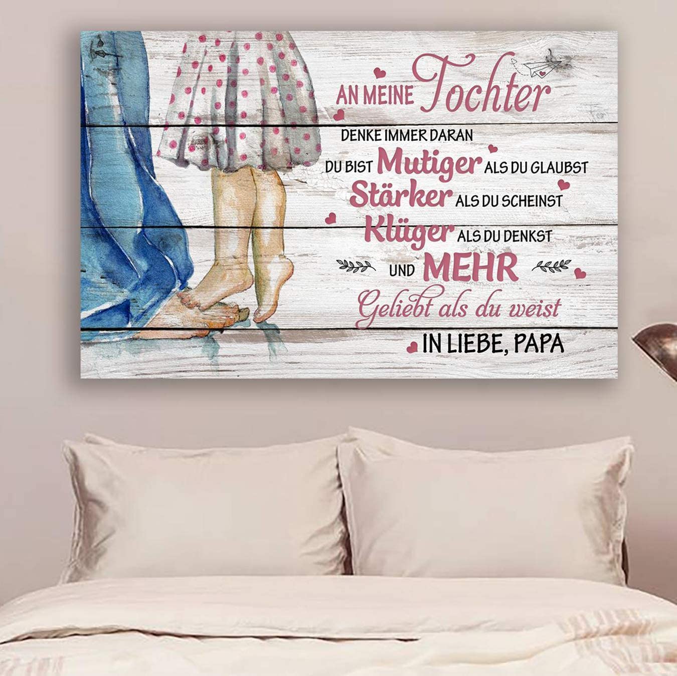 Poster for Room Aesthetic -Command Strips Wall Decor – H08 Family Poster – Dad to Daughter-Always Remember That-German