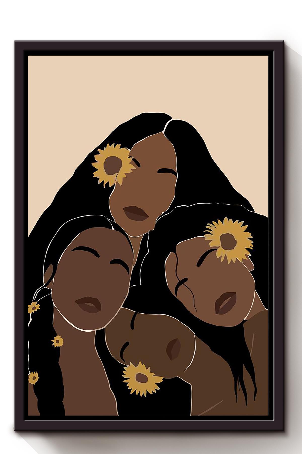 Black Woman Art Girls Wall Decor Gift For International Women Day Home Decor Girlfriend Framed Canvas