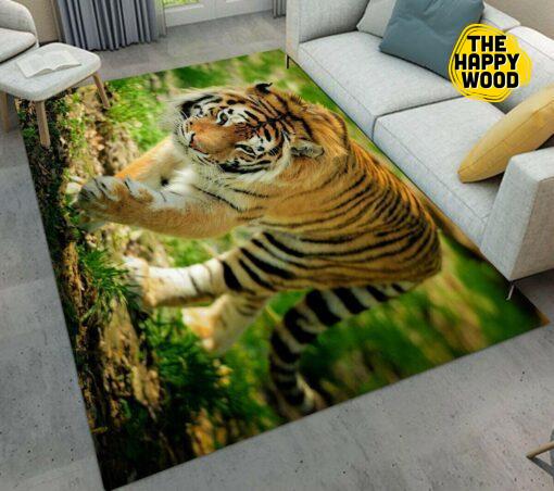 Tiger Wallpaper Area Rectangle Carpet Rug