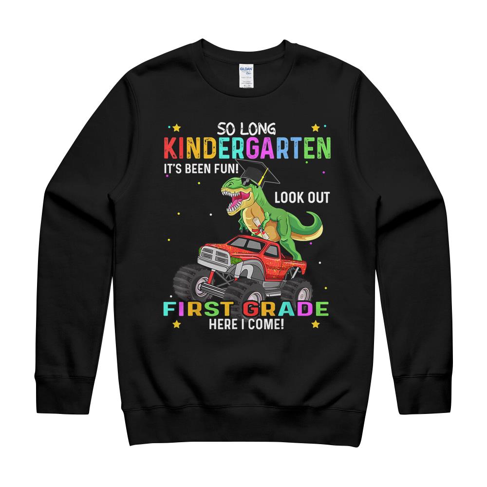 So Long Kindergarten Graduation Class 2022 Graduate Dinosaur T-Shirt Crewneck Sweatshirt