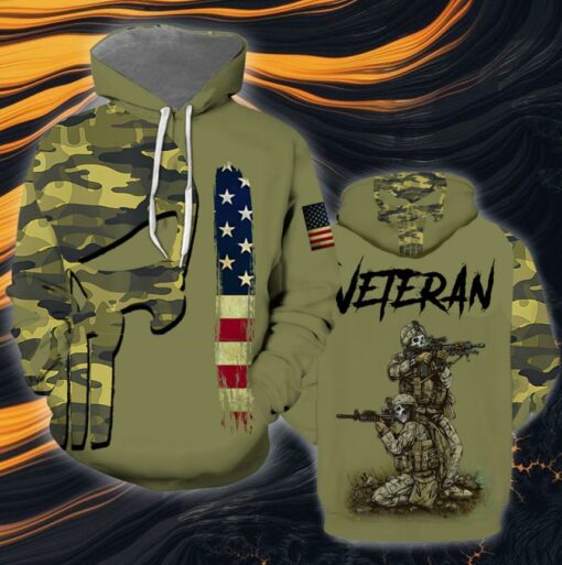 Camo Skull Us Army Veteran 3D All Over Print Shirts For Men & Women, Happy Veteran Memorial 3D Shirts, Veteran Day