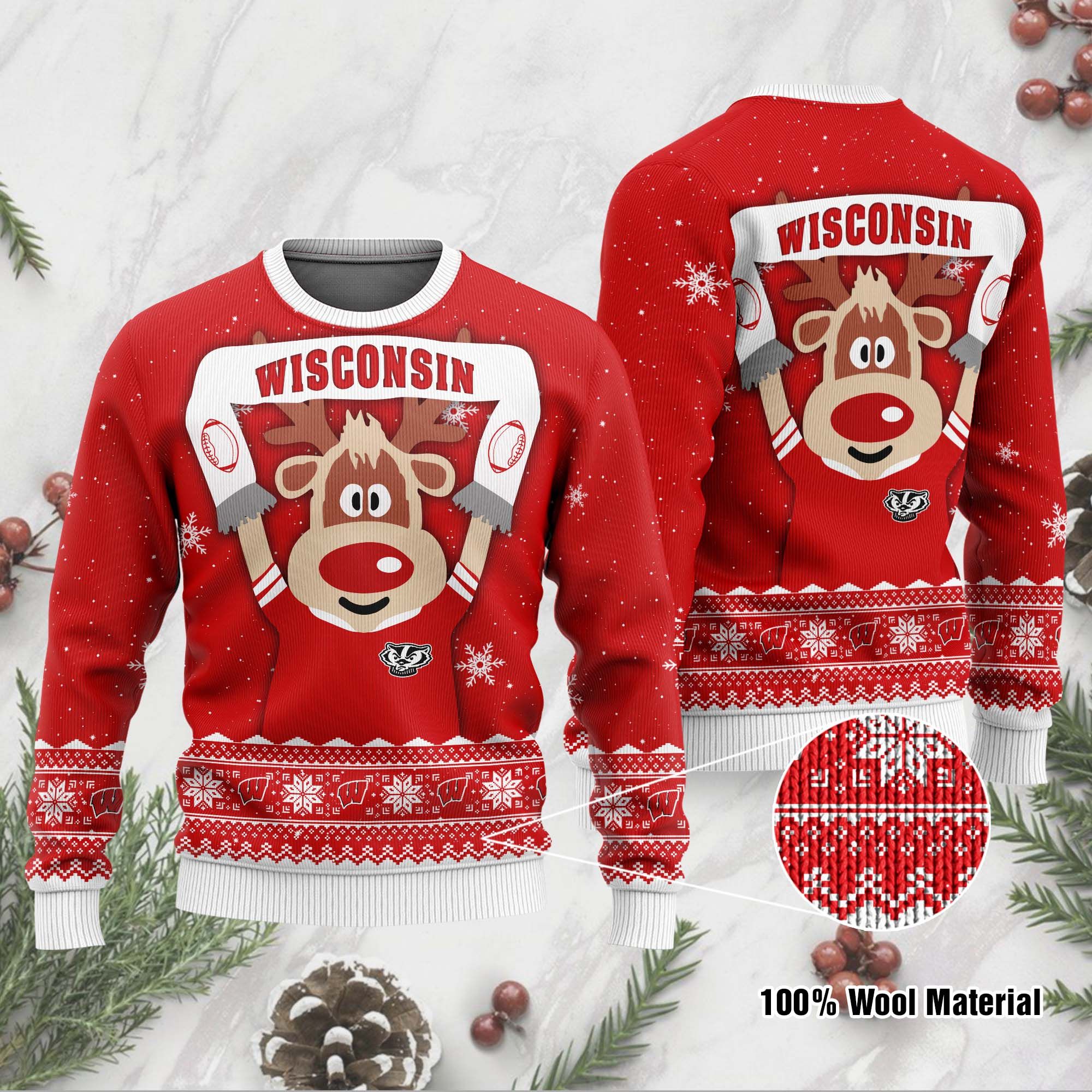 Wisconsin Badgers Ugly Sweater 190 L1BTH0295-XM