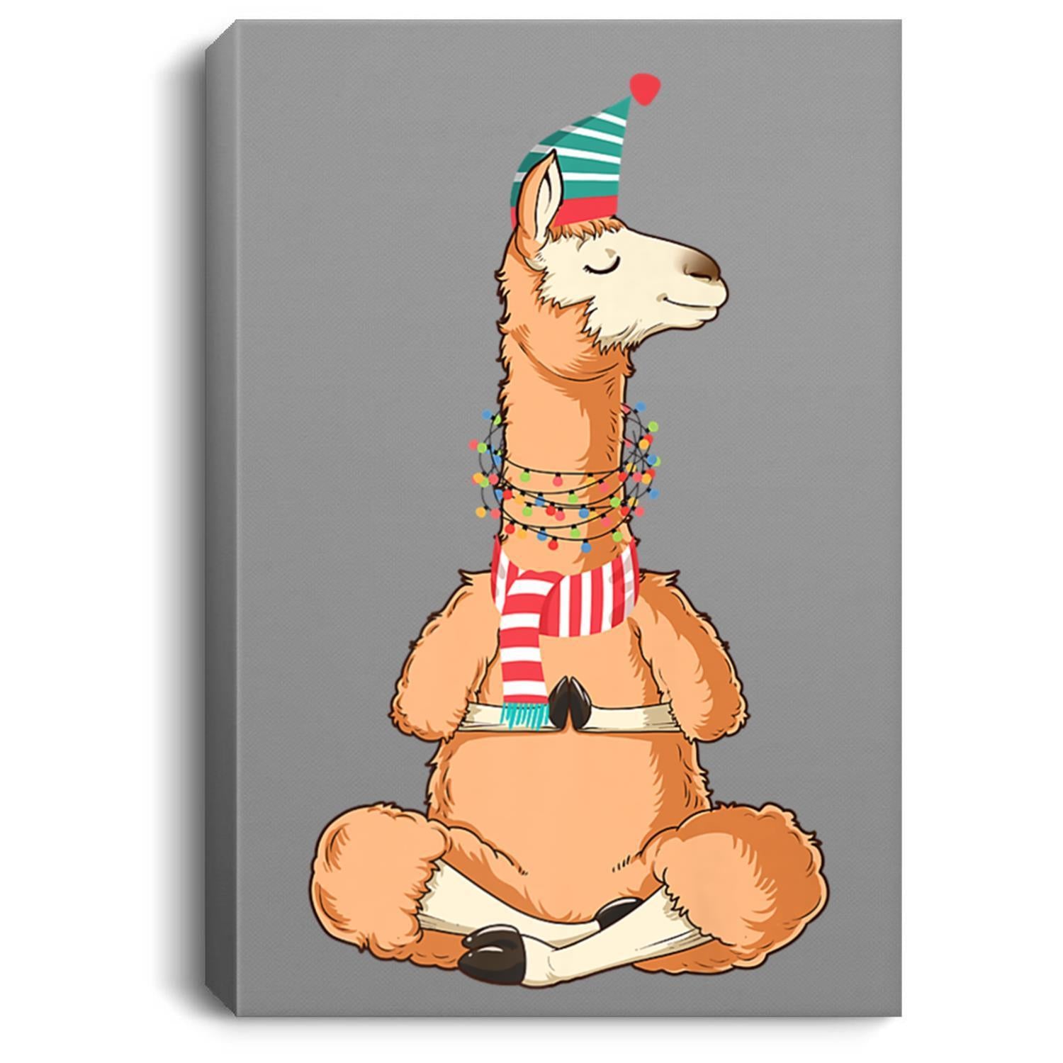 Alpaca Llama Magic Christmas Wild life Animal lover Gift Portrait Canvas Wall Art