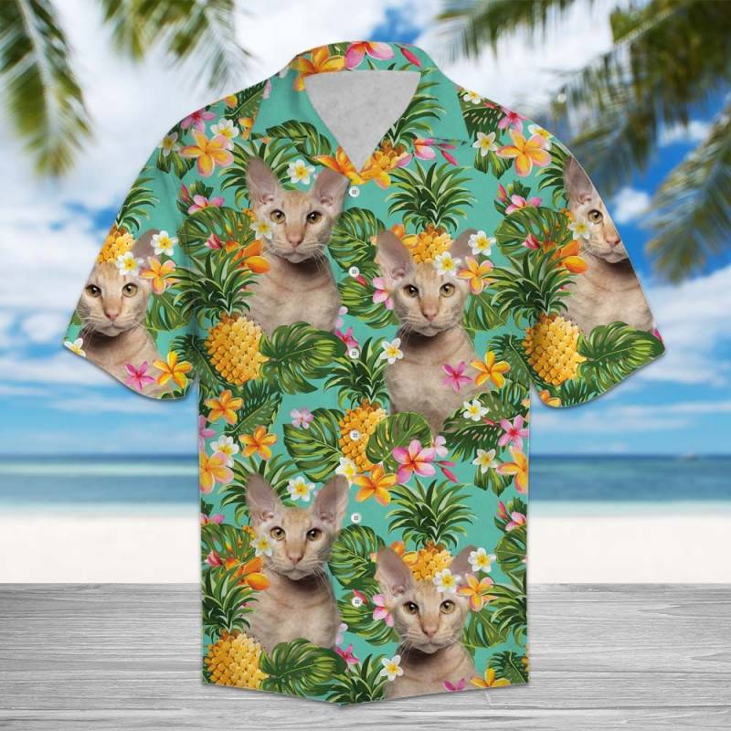 Tropical Pineapple Oriental Shorthair Hawaiian Shirt Ha4898