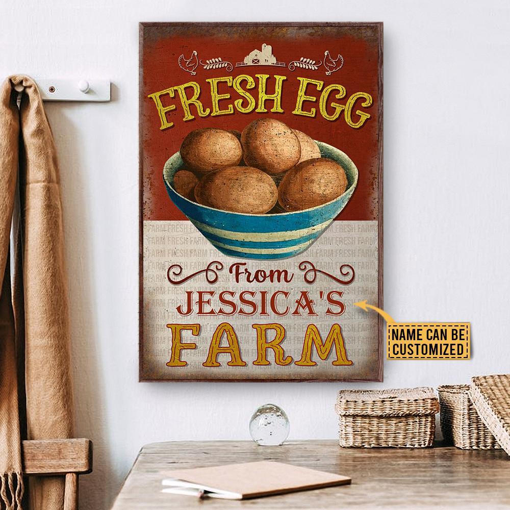 Aeticon Gifts Personalized Chicken Fresh Egg Canvas Mom Dad Gift Home Decor