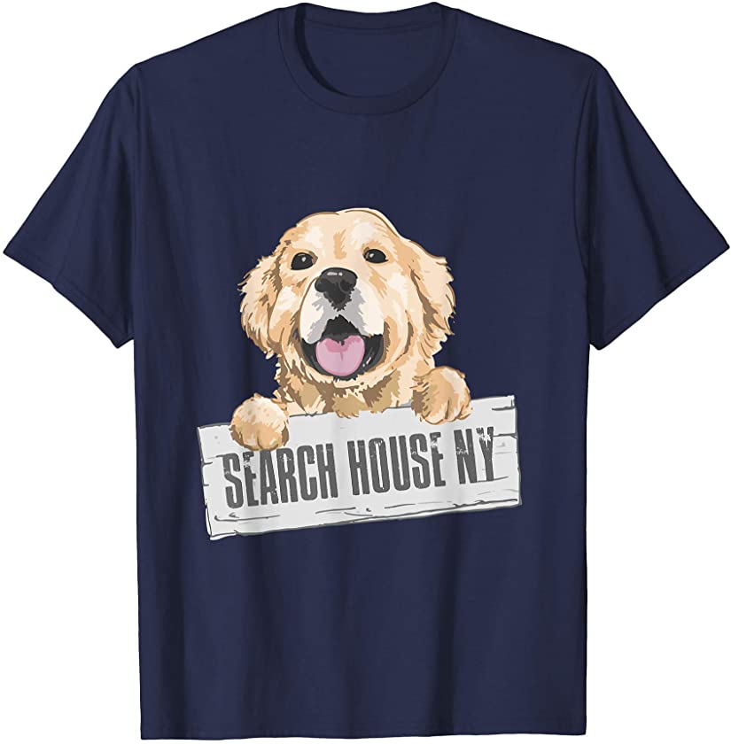 Cute Dog Lover Watercolor Puppy Pet Owner Search House NY T-Shirt