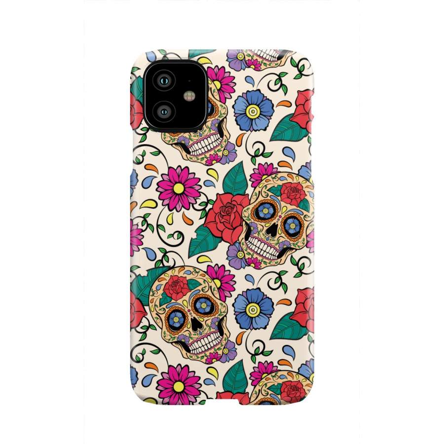 Flower Sugar Skull Phone Case