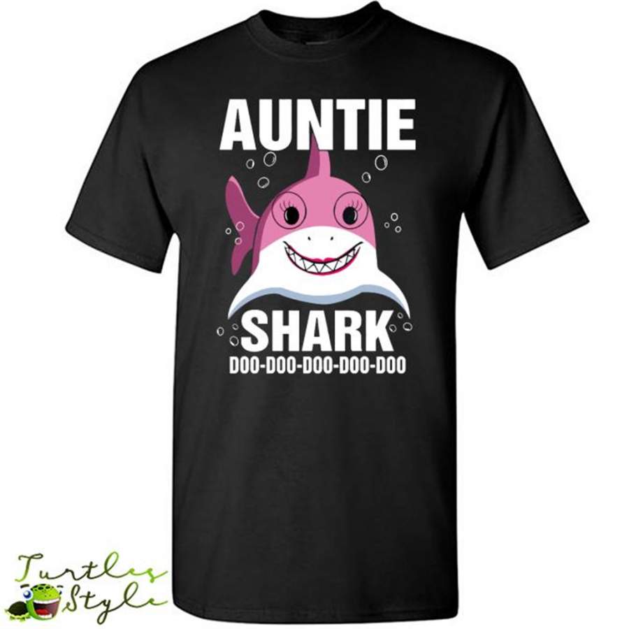 Auntie Shark, Funny Doo Doo Doo Doo – Gildan Short Sleeve Shirt