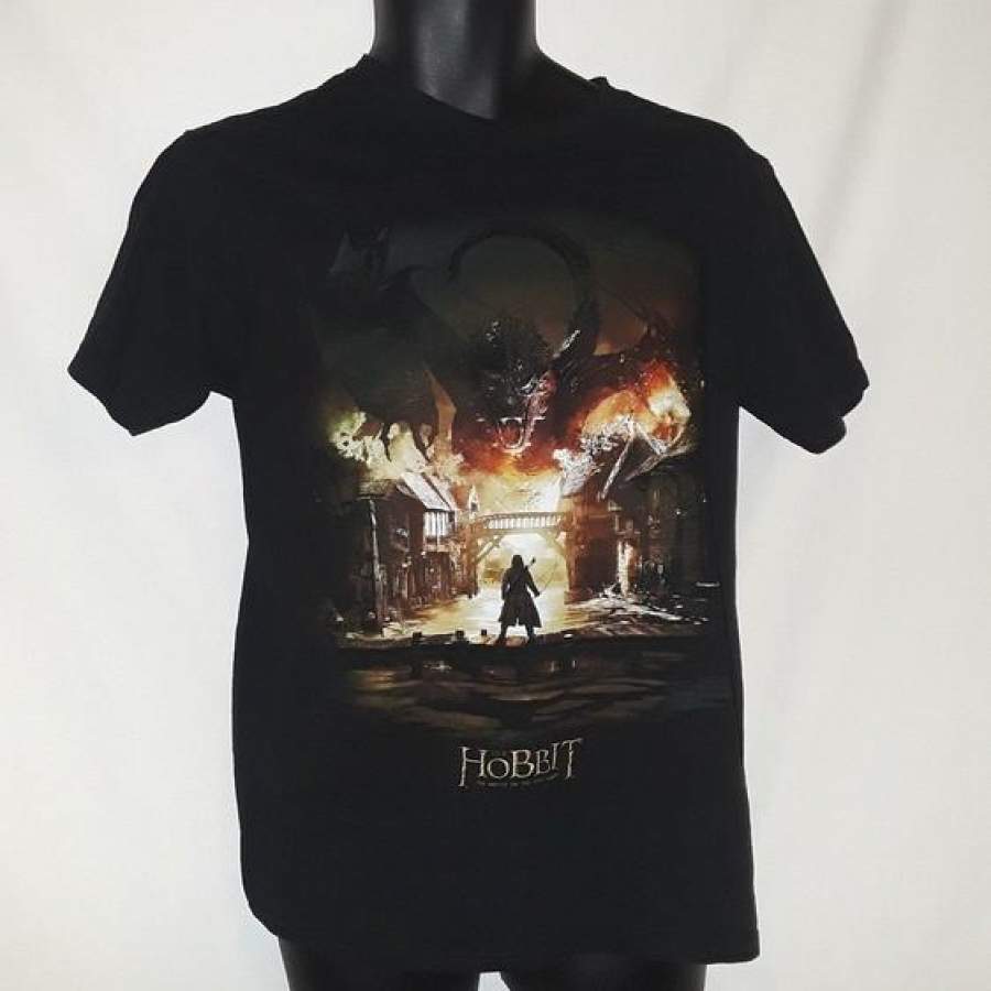 Hobbit Battle of The Five Armies Movie Smaug Poster Adult Large T-Shirt