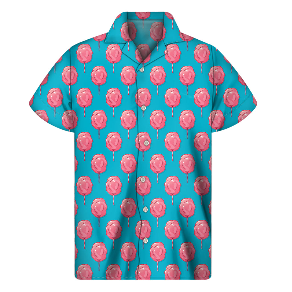 Pink And Blue Cotton Candy Pattern Print Men’S Short Sleeve Shirt