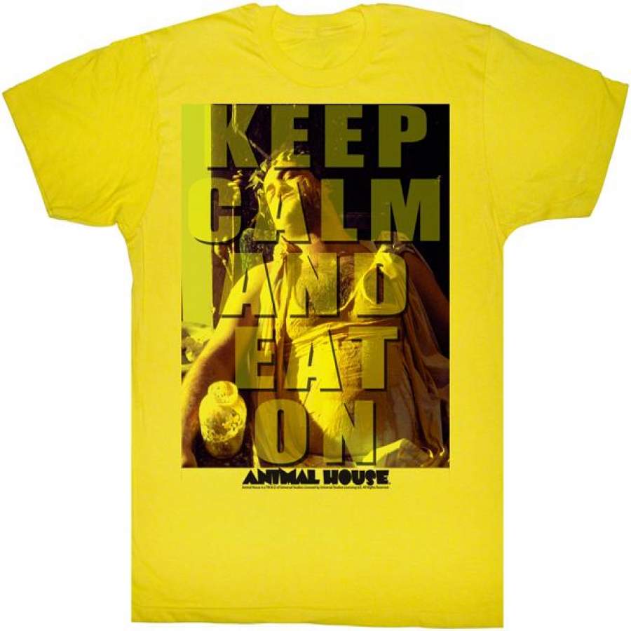 ANIMAL HOUSE-EAT ON-YELLOW ADULT S/S T-SHIRT