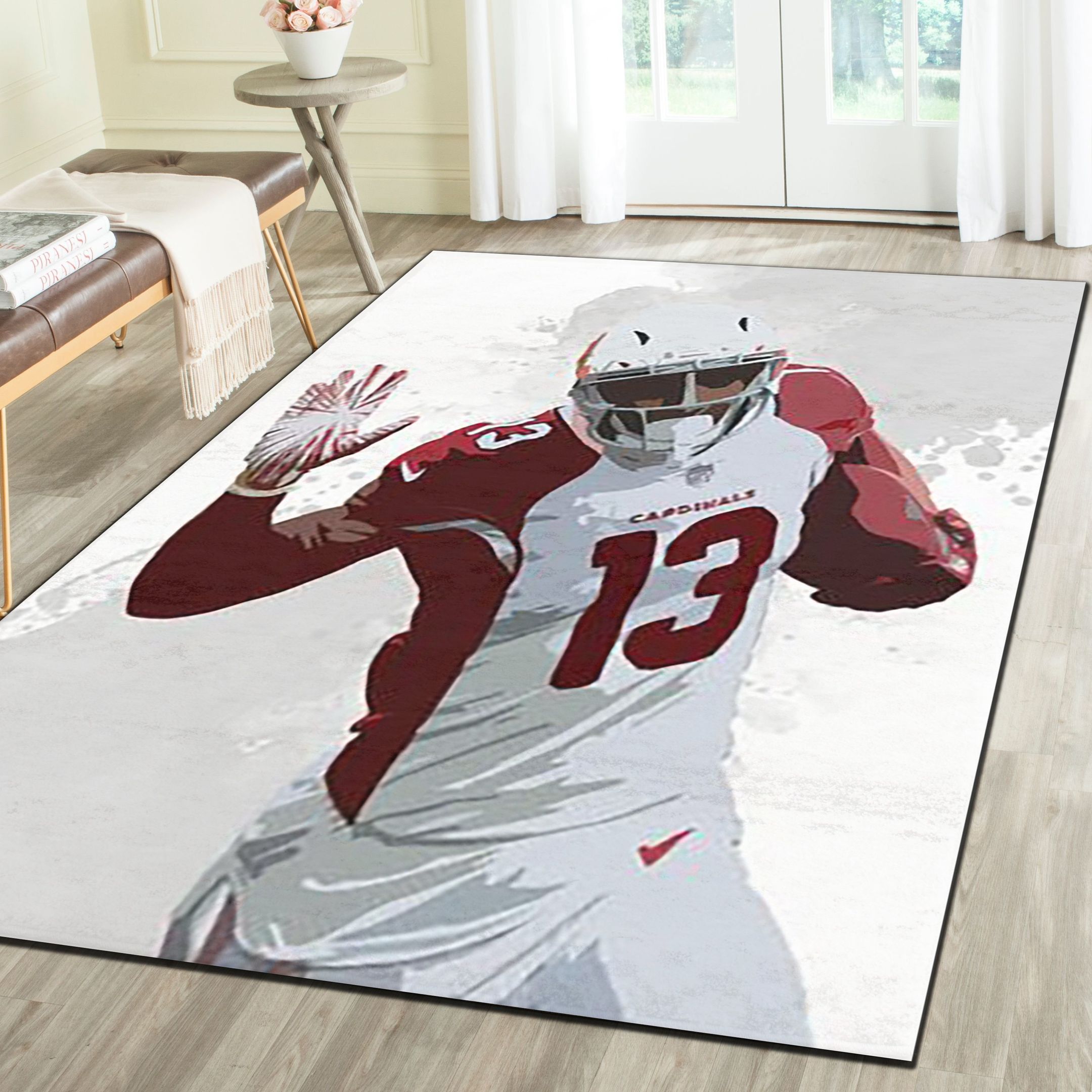 Arizona Cardinals Area Rugs, Football Team Living Room Carpet, Sports Floor Mat Home Decor