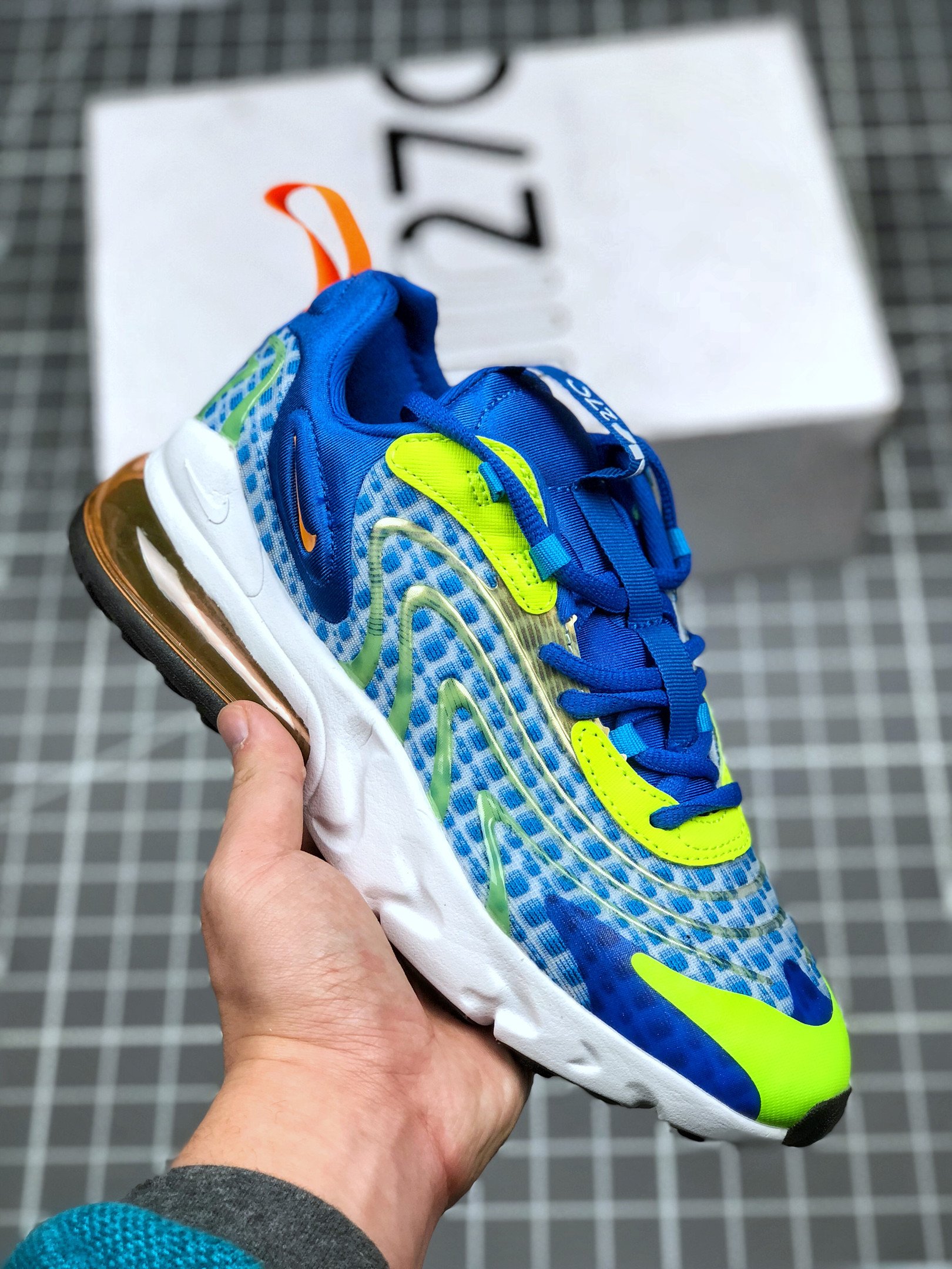 Nike Air Max 270 React ENG V3 Royal BlueWhite Yellow 5339786