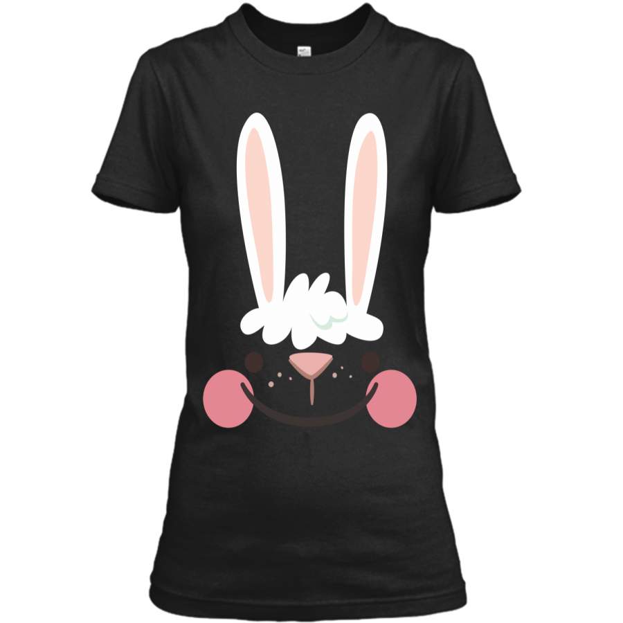 Classic Easter Bunny Face Happy Easter T Shirt for Kids Ladies Custom