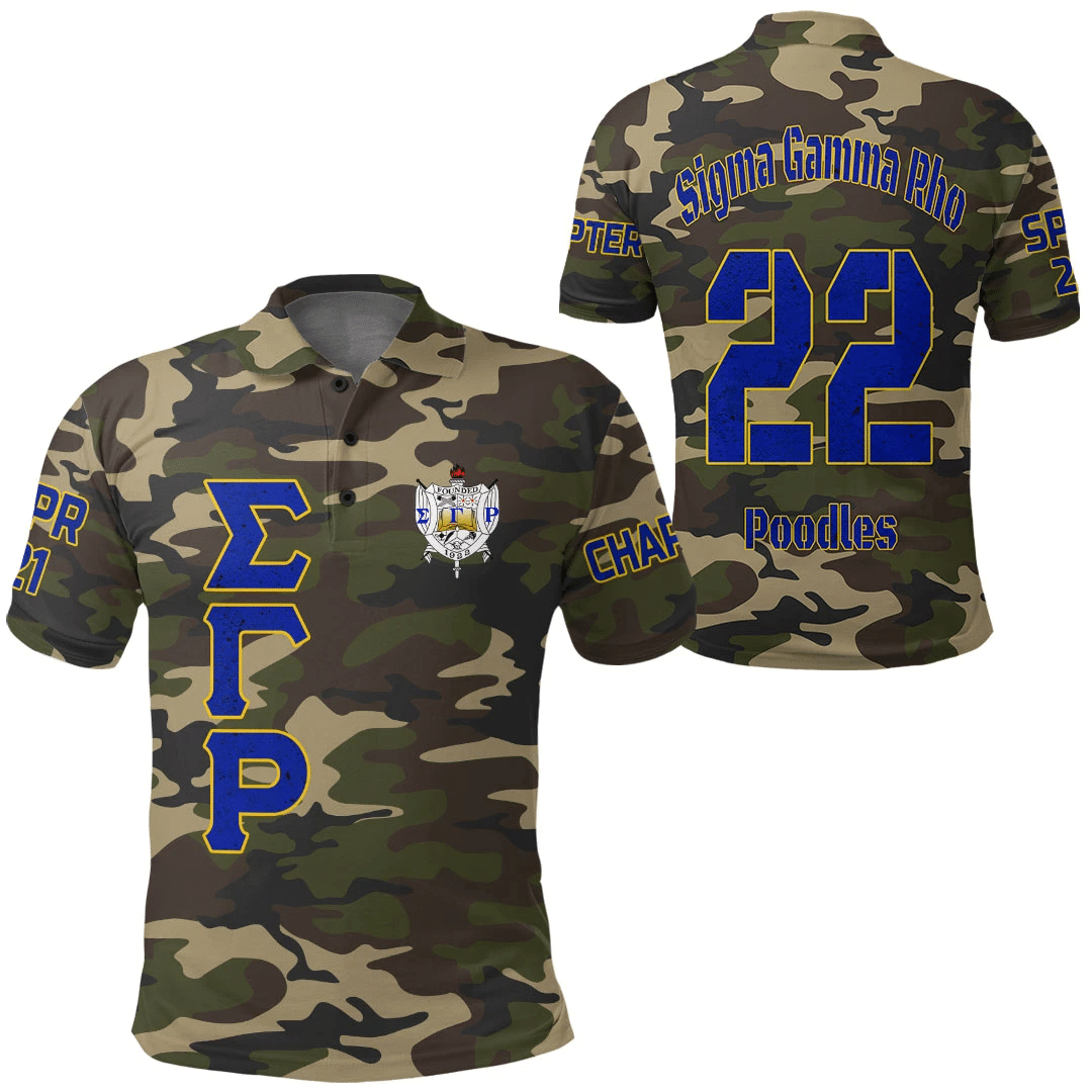 Sorority Polo – Personalized Sigma Gamma Rho Camouflage Polo Shirts