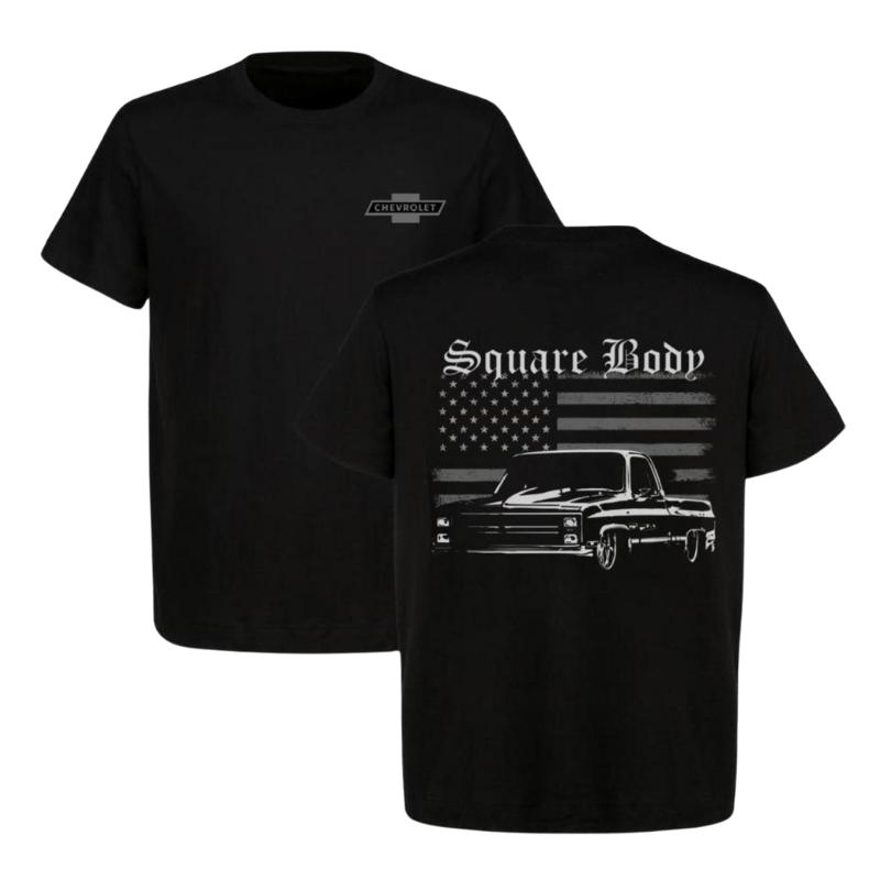 Vintage Square Body Truck America Flag T-Shirt, For Him, Unisex Shirt, Gift for, Graphic Tees Men – men’s t shirt