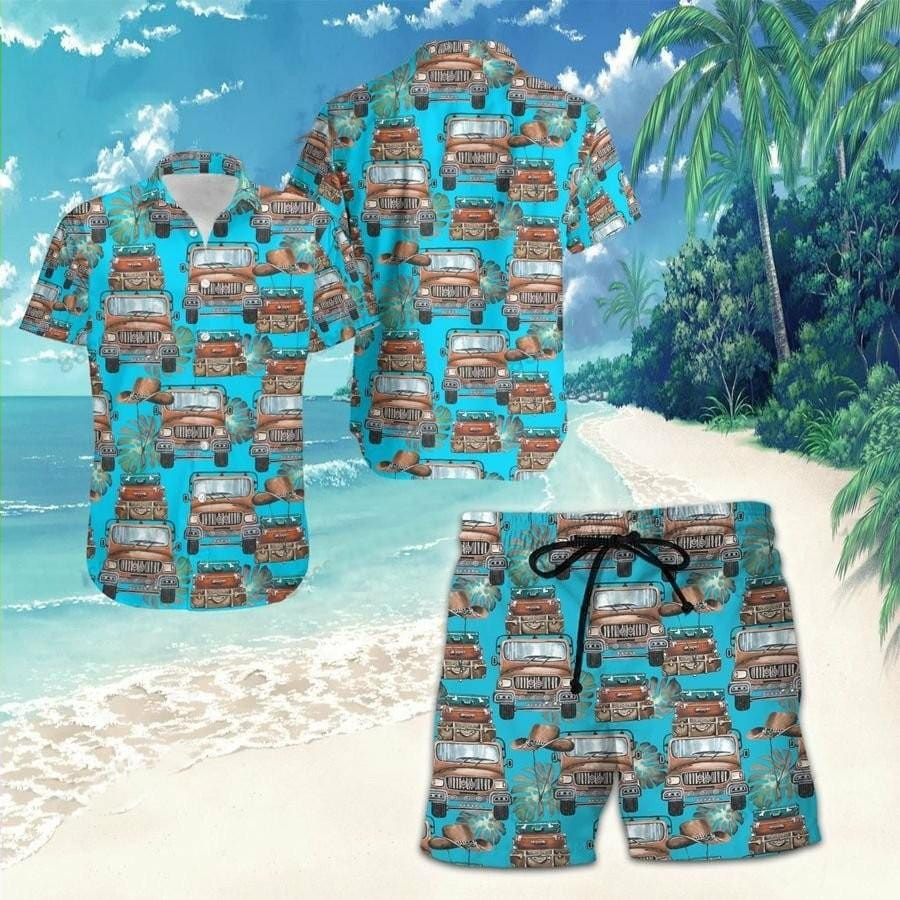 Hawaii Aloha Shirts Beach Shorts Jeep Tropical Ha26550