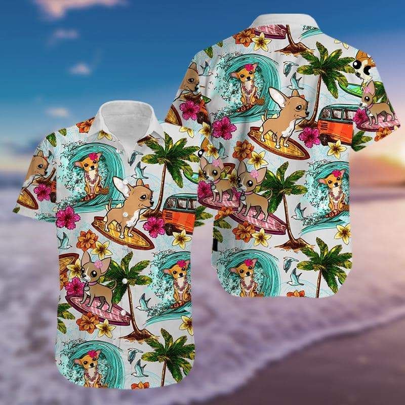 Discover Cool Beach Hawaiian Chihuahua Tropical Shirts Ha48221