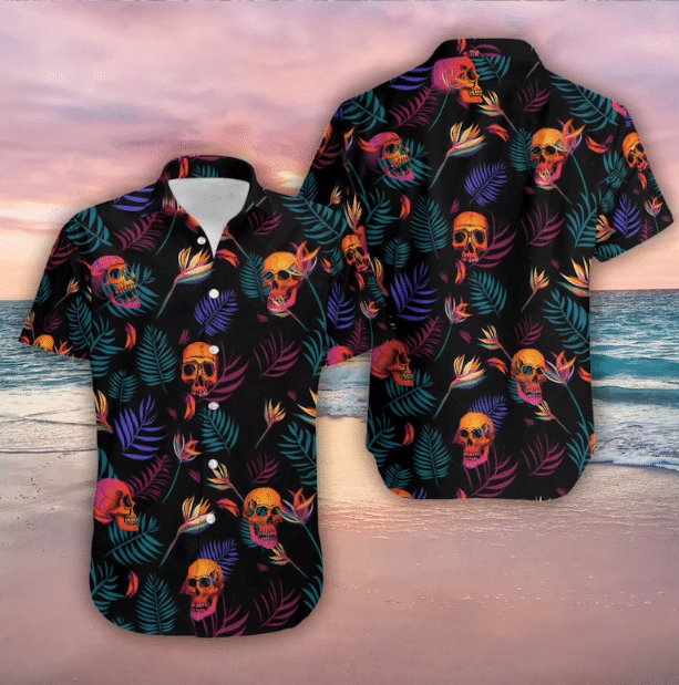 Skull Spooky Hawaii Shirt Halloween Aloha Ha45533