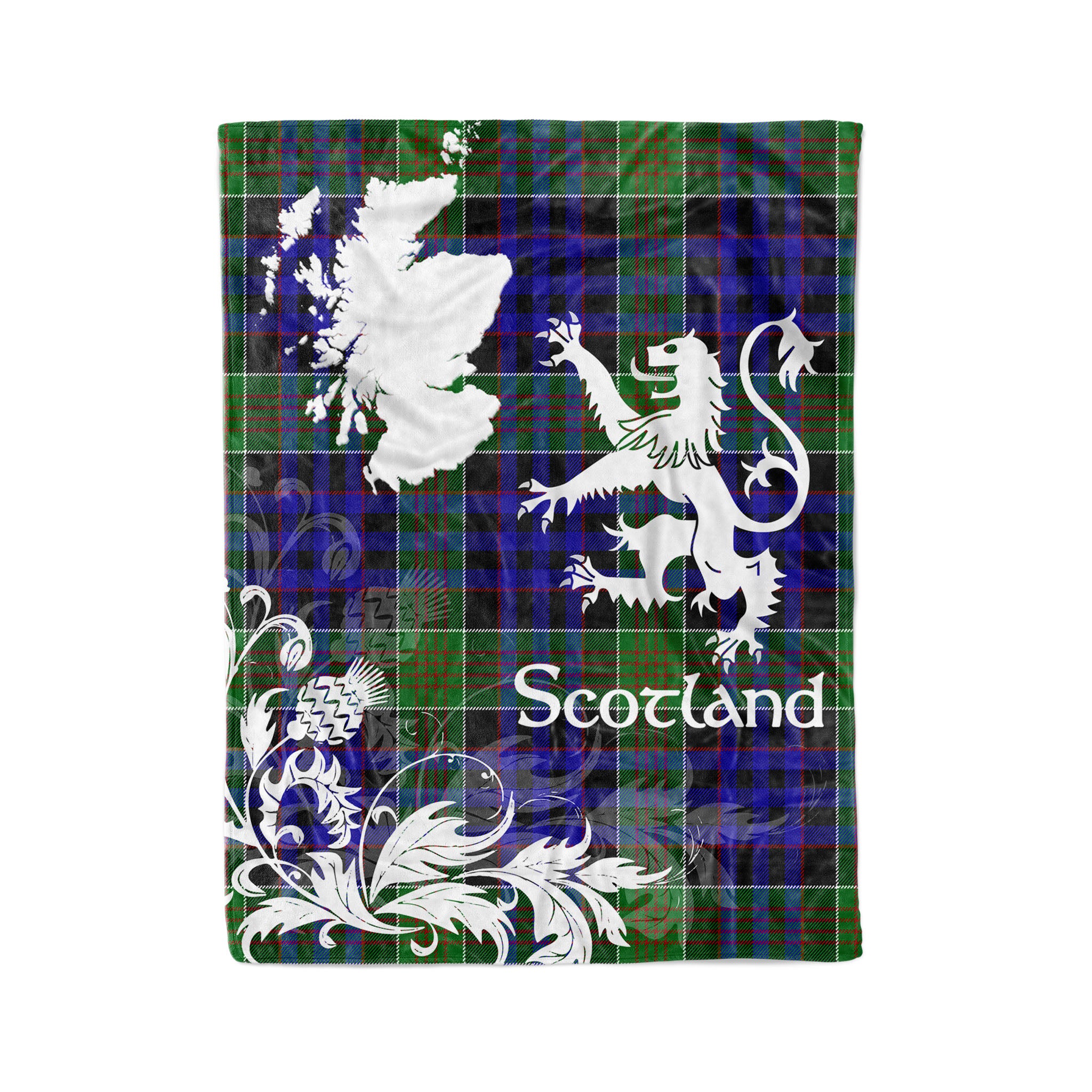 Tartan Plaid Fleece Blanket Tartan Blanket Thistle And Lion Scottish Clan Newman Plaid Blanket