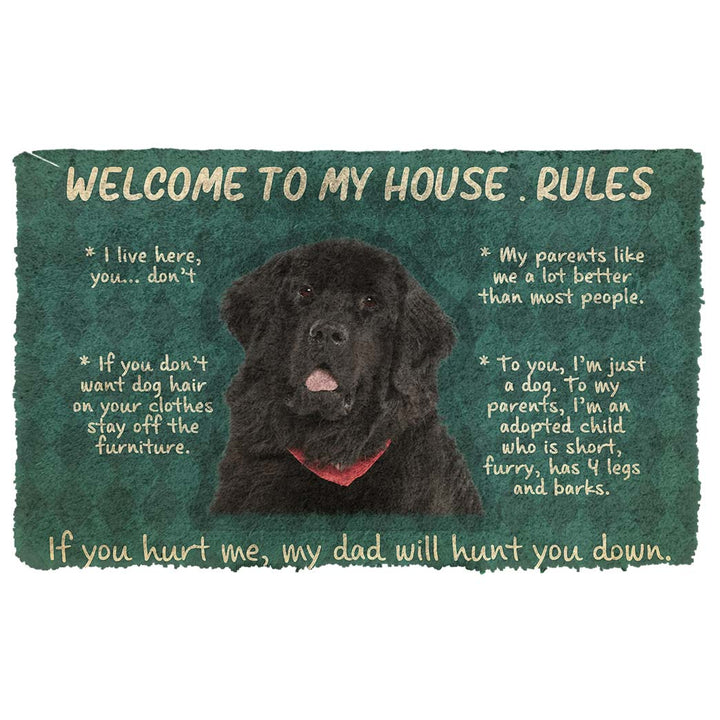 Waybackapparel Newfoundland Welcome To My House Rules Custom 3D Doormat