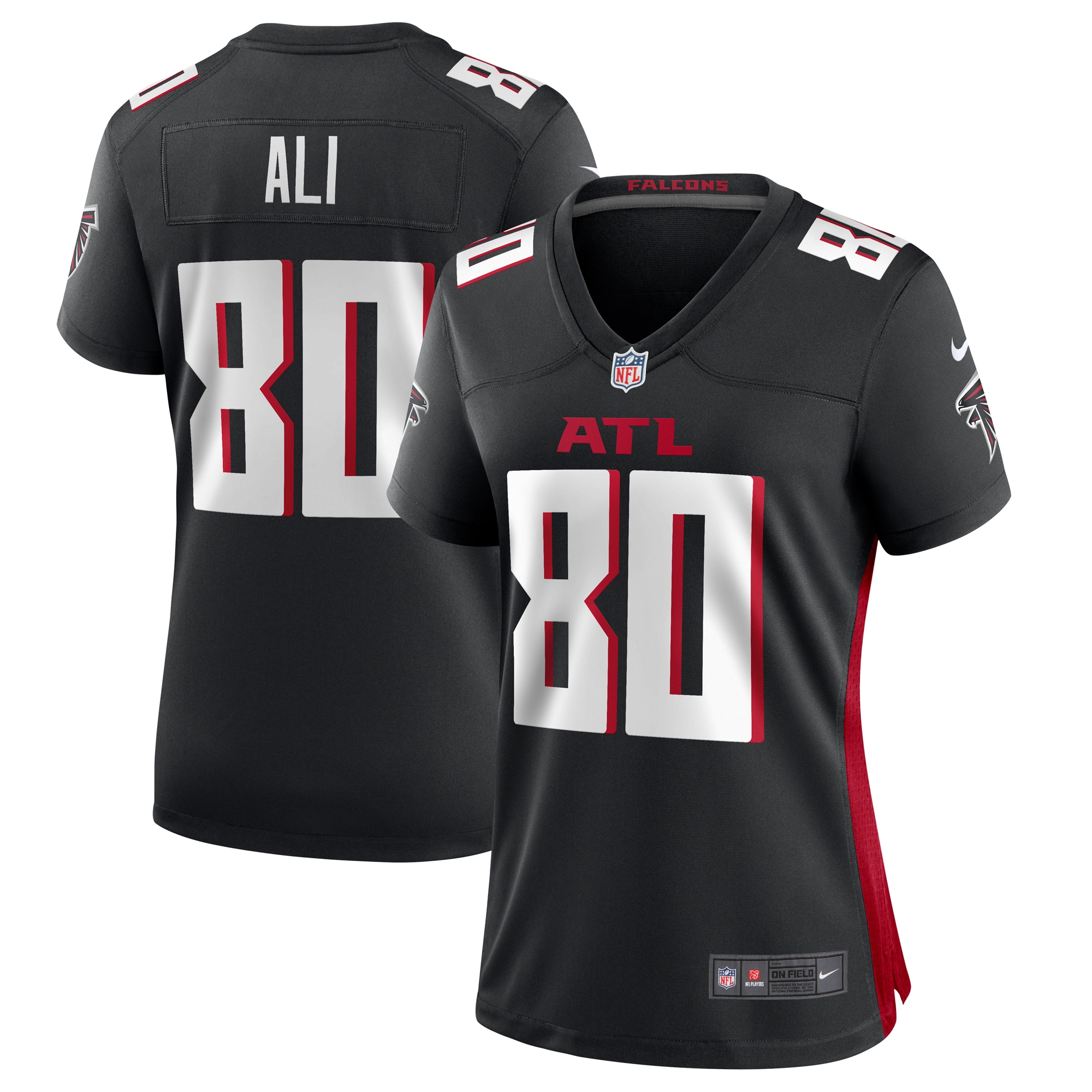 Women’s Atlanta Falcons Josh Ali  Black Team Game Jersey