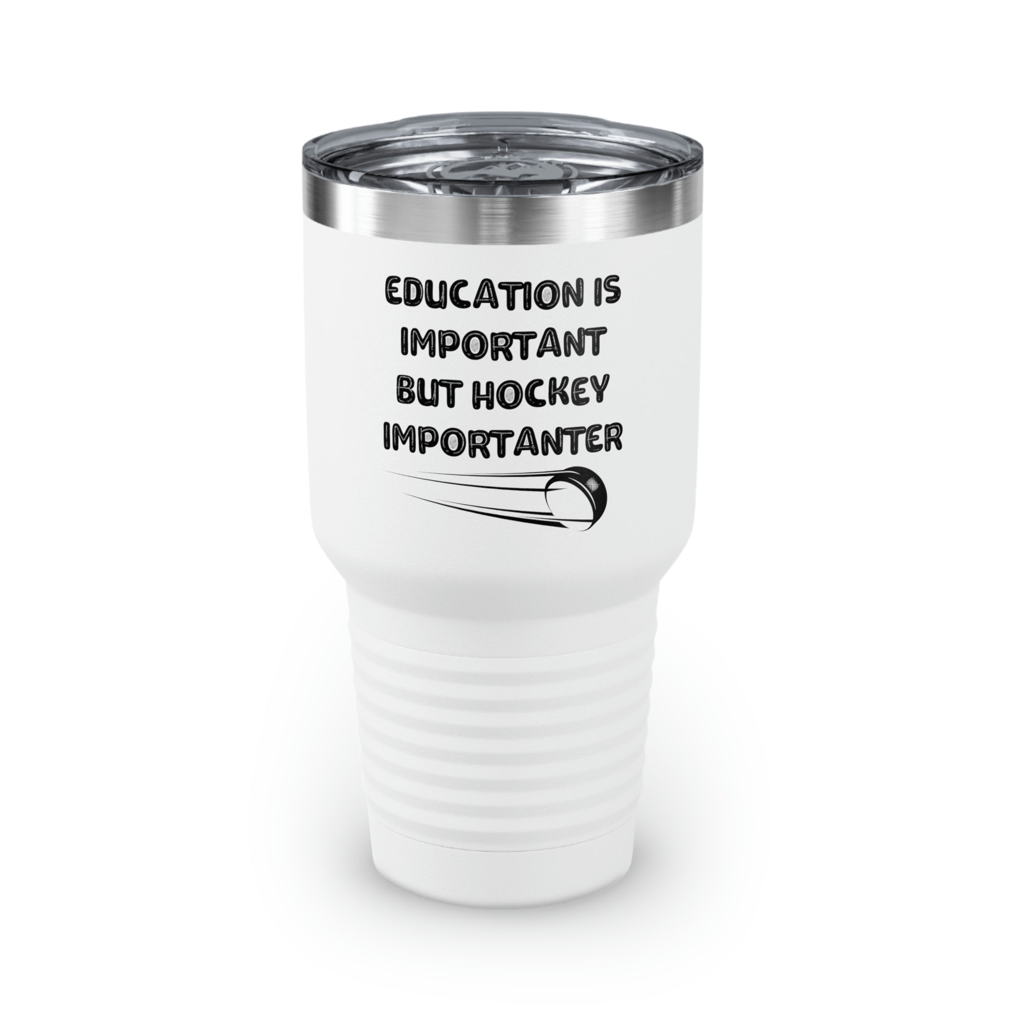 30Oz Tumbler Stainless Steel Colors Novelty Education Is Important But Hockey Wife Husband Father Sarcasm Sarcastic