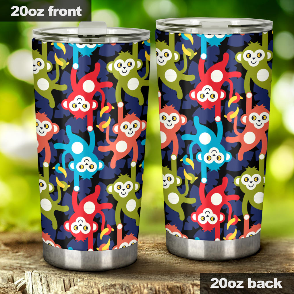 Colorful Monkey Pattern Tumbler