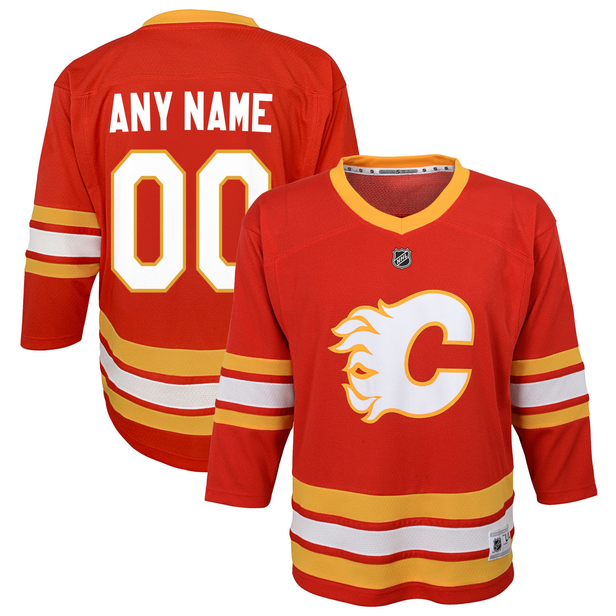 Youth Calgary Flames Red Home Custom Jersey