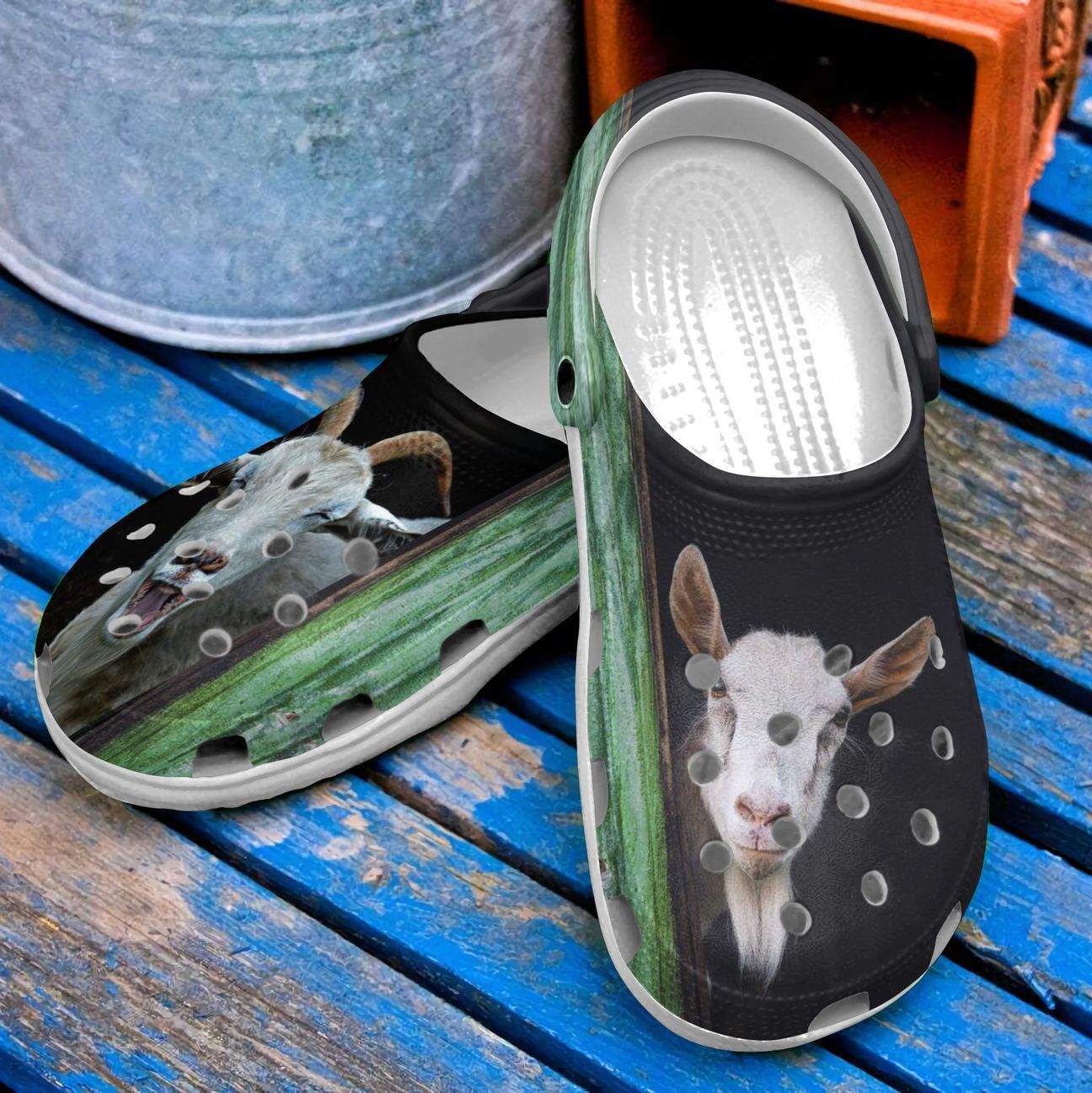 Goat Personalized Clog, Custom Name, Text, Color, Number Fashion Style For Women, Men, Kid, Print 3D Funny Goats