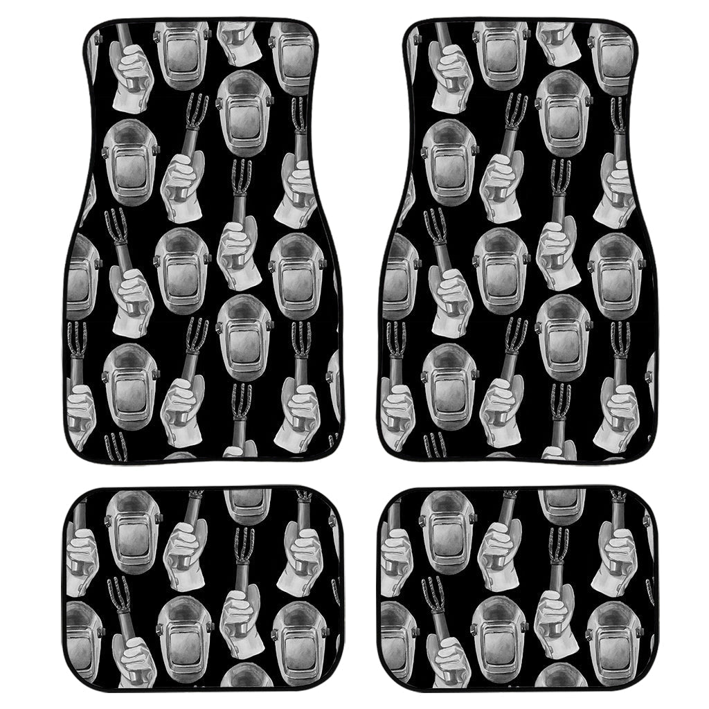 Watercolor Welder Pattern Print Front And Back Car Floor Mats, Front Car Mat