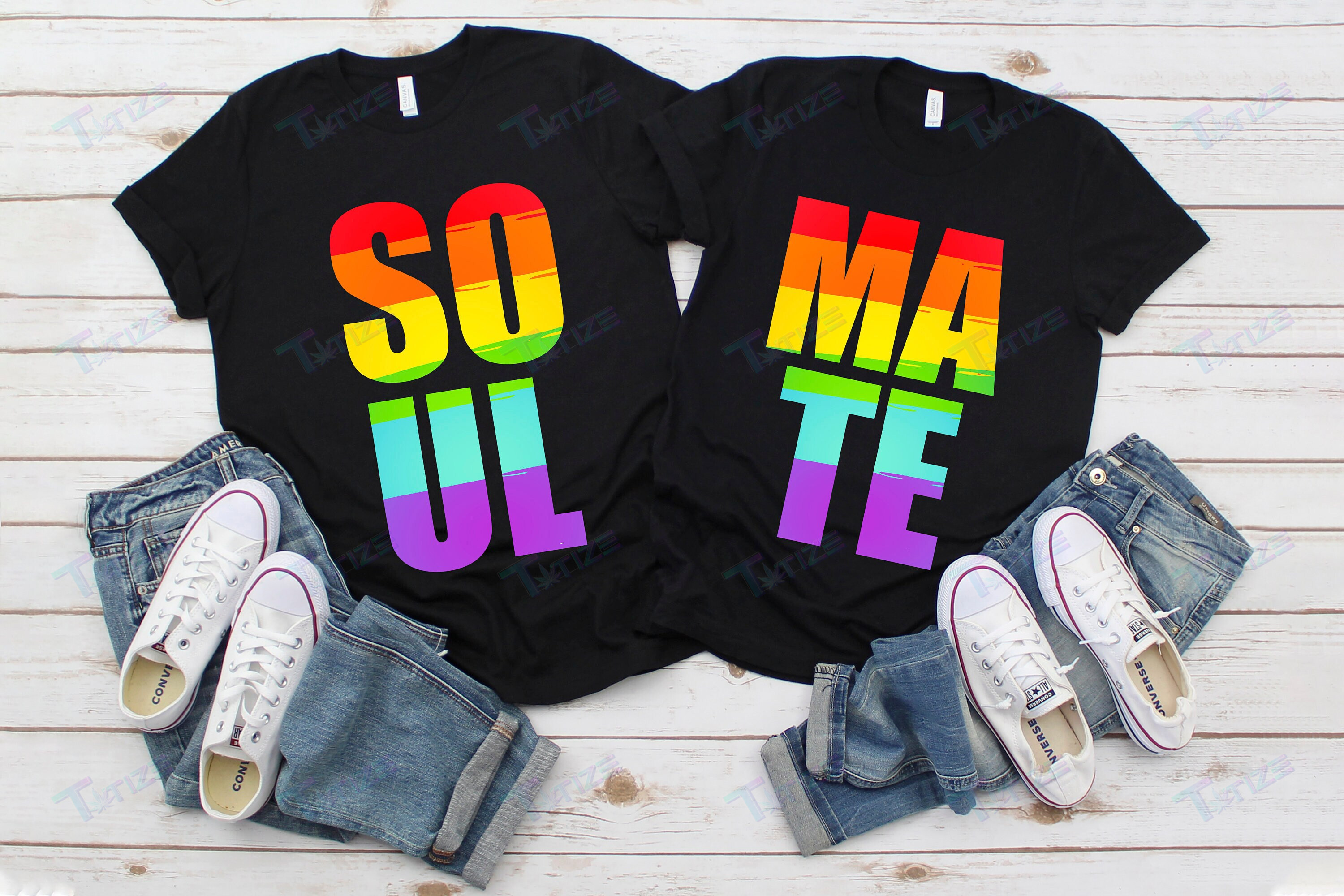 Lgbt Couple Matching Shirt Soul Mate Graphic Unisex T Shirt, Sweatshirt, Hoodie Size S – 5Xl