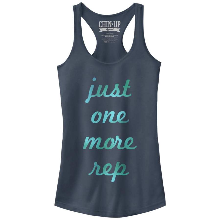 CHIN UP Junior’s Just One More Rep  Racerback Tank Indigo