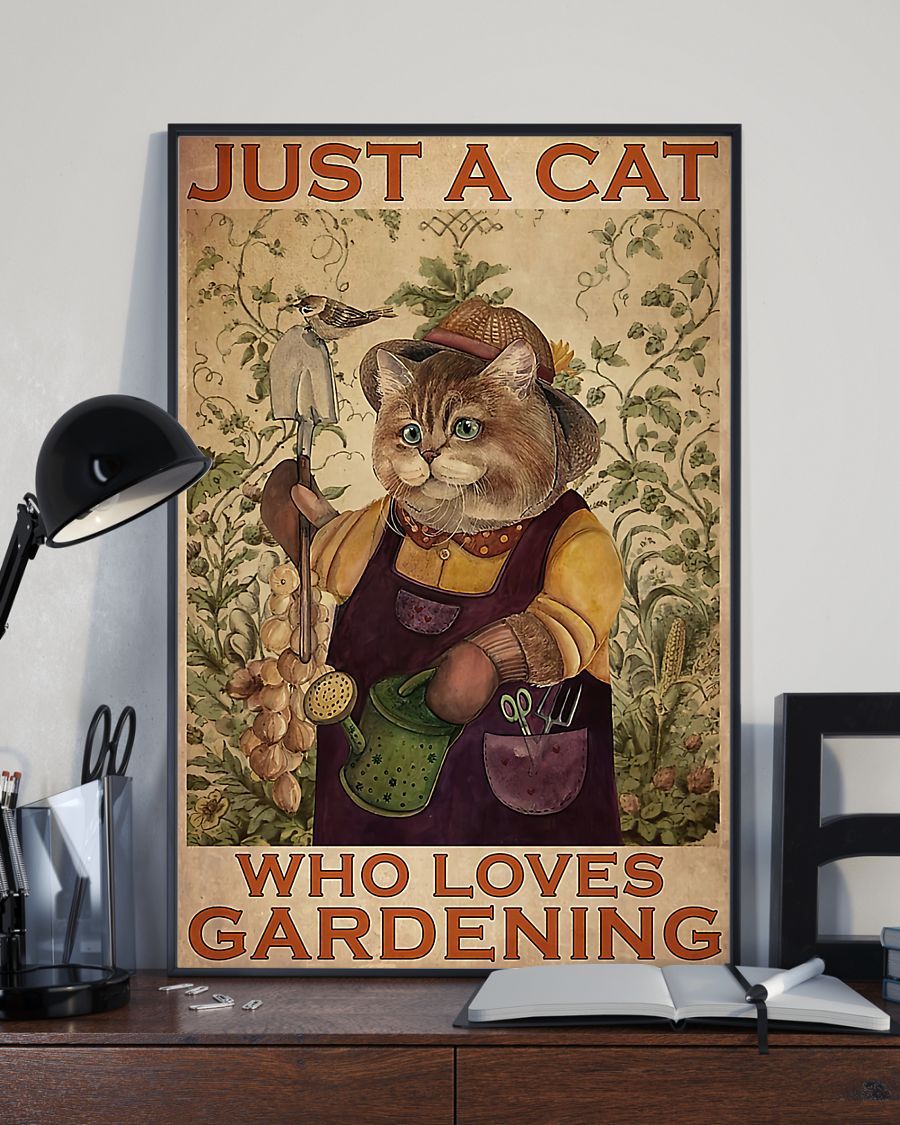 Gardening Just A Cat Who Loves Gardening Vertical Canvas And Poster | Wall Decor Visual Art